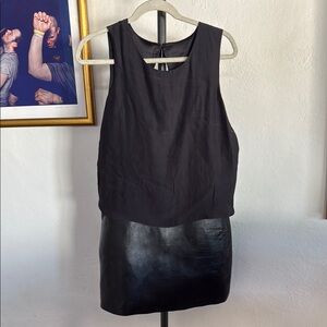 Black Sleeveless Mixed Dress